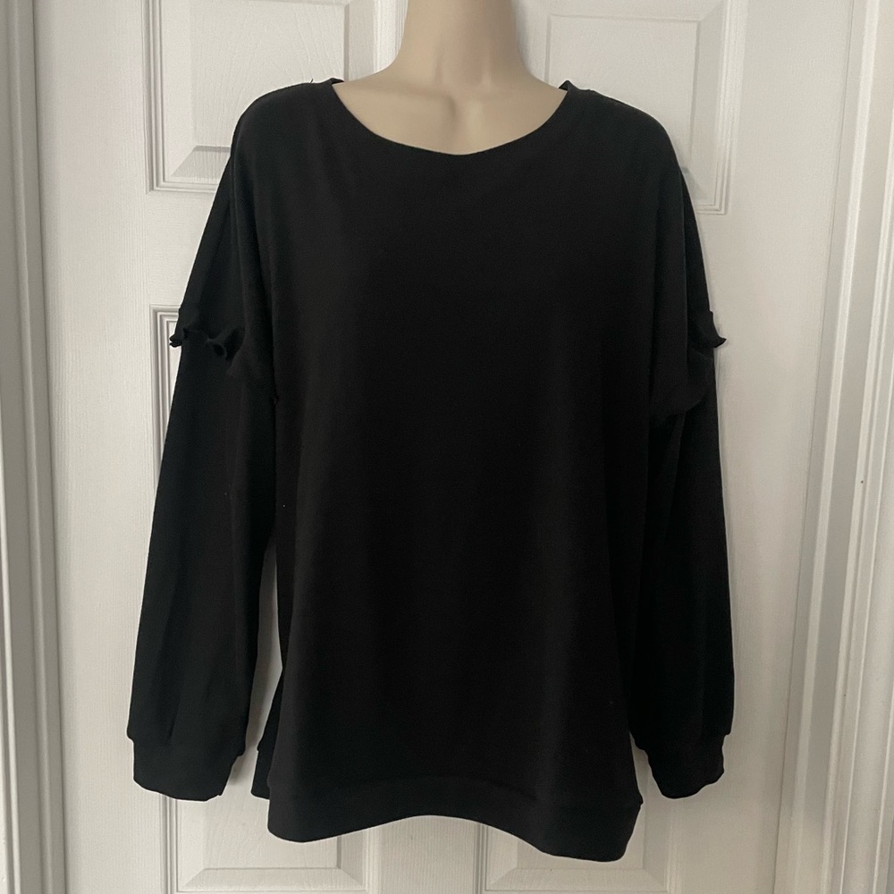 Black Women's Long Sleeve Cozy Top